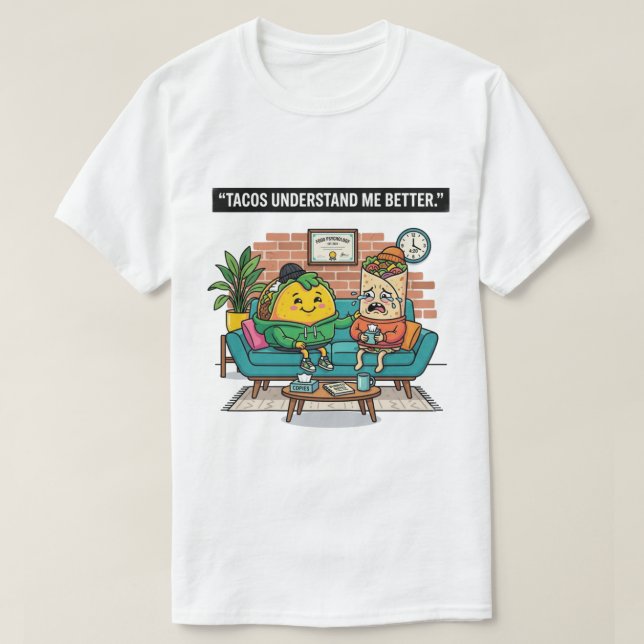 Camiseta Diseño vectorial divertido con temática de comida  (Diseño del anverso)