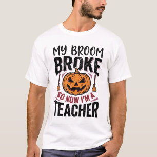 Camiseta Diseño vectorial divertido de escoba rota para pro