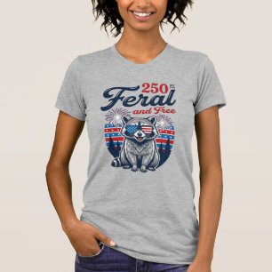 Camiseta Diseño vectorial patriótico de mapache libre y sal