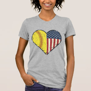 Camiseta Diseño vectorial vintage de béisbol patriótico cor