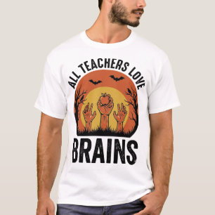 Camiseta Diseño vectorial vintage de cerebros de Halloween