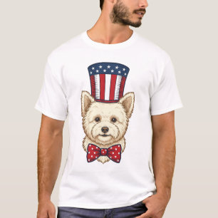 Camiseta Diseño vectorial vintage de perro patriótico con s