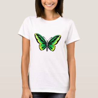 Camiseta diseño verde del tatuaje de la mariposa