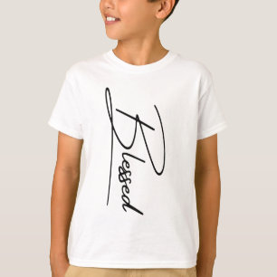 Camiseta Diseño vertical ‘bendecido’ de fe cristiana única