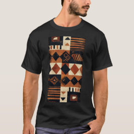 Camiseta Diseño vertical con elementos africanos