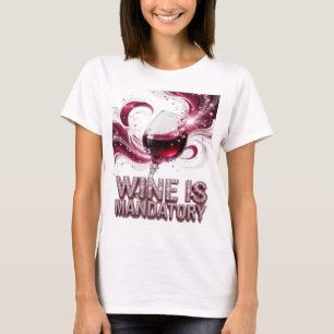 Camiseta Diseño Vibrante Plata EL VINO ES OBLIGATORIO