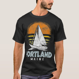 Camiseta Diseño vintage de barcos náuticos Portland Maine Y