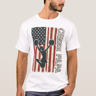 Camiseta Diseño Vintage de Cheer Papa USA Flag_1
