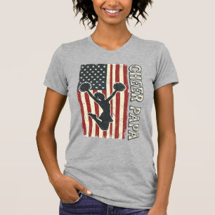 Camiseta Diseño Vintage de Cheer Papa USA Flag_1