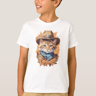 Camiseta Diseño Vintage de Gatito Vaquero