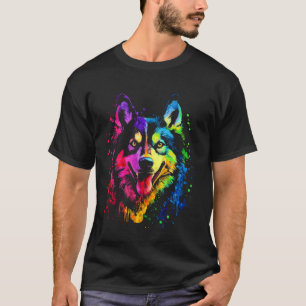 Camiseta Diseño Vintage de Husky Siberiano con un perro en