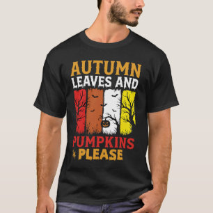 Camiseta Diseño Vintage de Otoño de Halloween Hojas y Calab