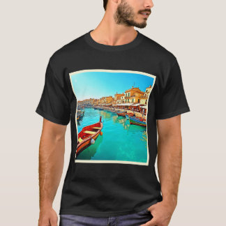 Camiseta Diseño vintage de vida portuaria mediterránea vibr