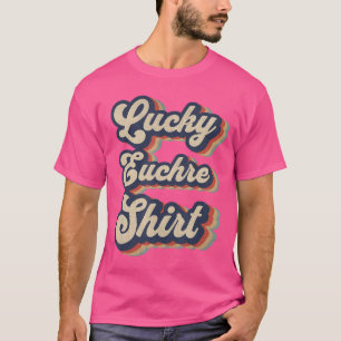 Camiseta Diseño Vintage Lucky Euchre Divertido Juego de Car
