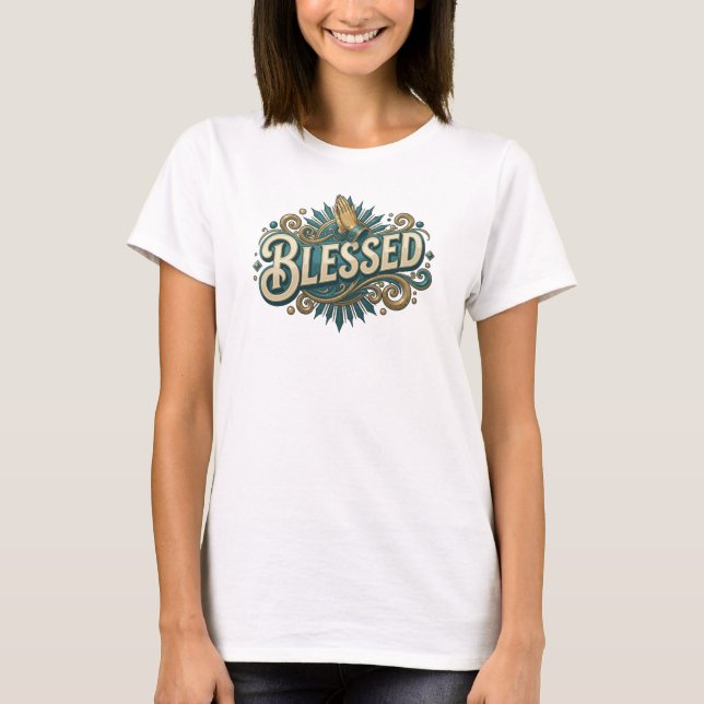 Camiseta Diseño visual 2D dinámico BLESSED (Anverso)