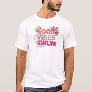 Camiseta Diseño Visual Contemporáneo Rosado SOLO BUENAS VIB