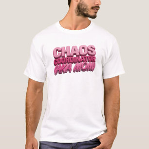 Camiseta Diseño visual de coordinadora de caos rosa atrevid