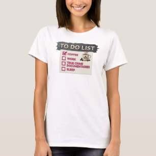Camiseta Diseño visual de crimen real COFÉ DORADO con filo