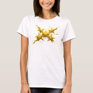 Camiseta Diseño visual de estrellas abstractas de oro trend