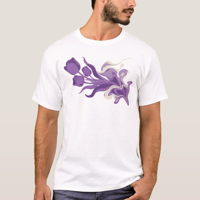 Camiseta Diseño visual de FLOR ABSTRACTA caprichosa (Anverso)