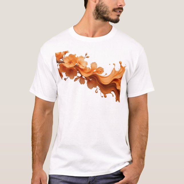 Camiseta Diseño visual de FLOR ABSTRACTO que llama la atenc (Anverso)