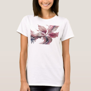 Camiseta Diseño visual de hojas abstractas doradas creativa