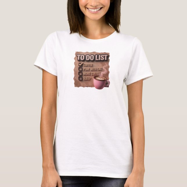 Camiseta Diseño Visual Juega con Gato CAFE Rosa Retro (Anverso)