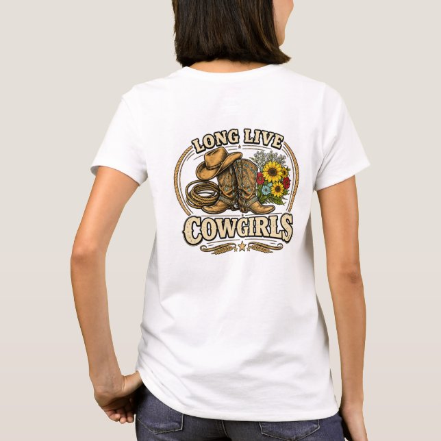 Camiseta Diseño Western Viva Las Vaqueras (Reverso)