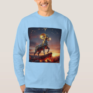 Camiseta Diseño Zodiacal de Aries Futurista Mech-Carnero