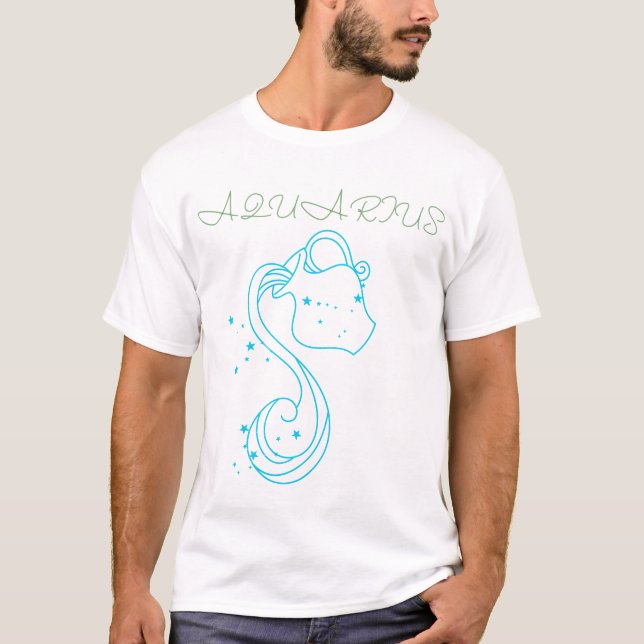 Camiseta Diseño Zodiaco Aquarius - Arte Astrológico Único p (Anverso)