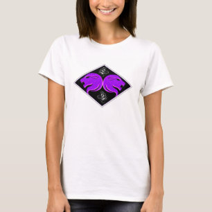 Camiseta Diseño zodiaco morado en Leo Negro