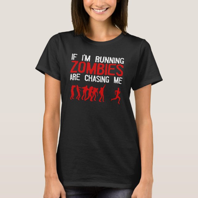 Camiseta Diseño Zombie Corriendo Para Hombres Mujeres Funn  (Anverso)