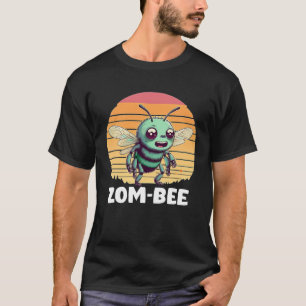 Camiseta Diseño Zombie Zom Bee Retro Sunset