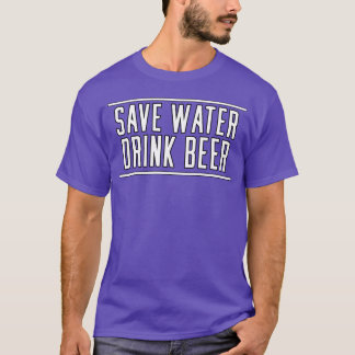 Camiseta DiseñoAhorra Agua Bebe Cerveza estética 80s vintag