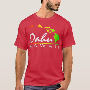 Camiseta Diseños angustiados de Oahu Hawaiian Islands