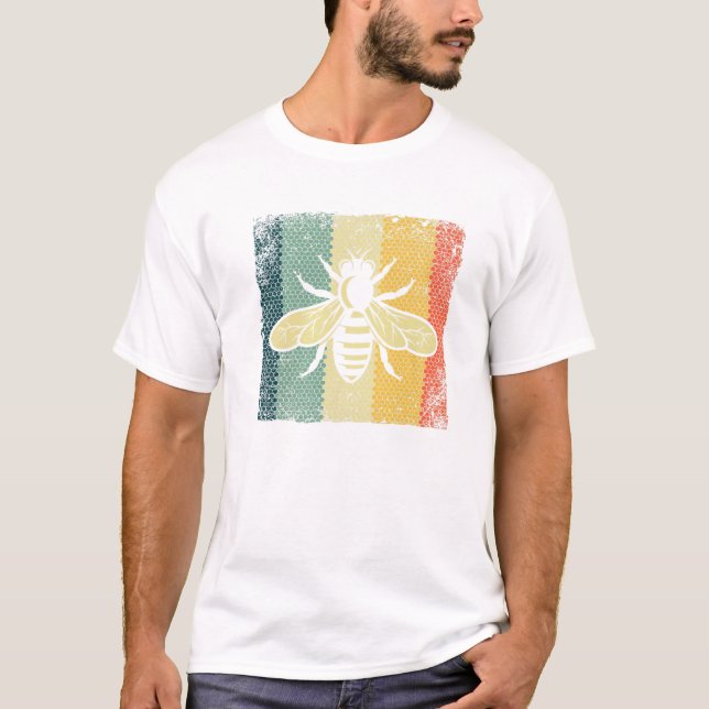 Camiseta Diseños De Abejas Vintage Para Hombres (Anverso)