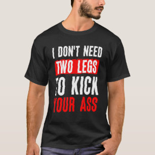 Camiseta diseños de amputado de prótesis de pierna y pierna