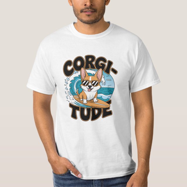 Camiseta Diseños de Corgi divertidos y adorables (Anverso)
