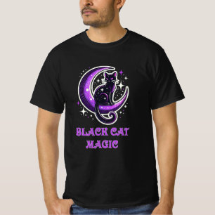 Camiseta Diseños de gato negro adorable y caprichoso