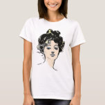 Camiseta Diseños de la cabeza del Chica Gibson<br><div class="desc">Cara Chica Gibson. De la colección de dominio público, este Chica Gibson ha sido mejorado con color. Ella está disponible para ambientes oscuros y claros. Gracias por detenerse por Baby Jane. Este diseño se puede usar para maquillaje y fiestas de peinado. También es genial para las ventas cosméticas.</div>