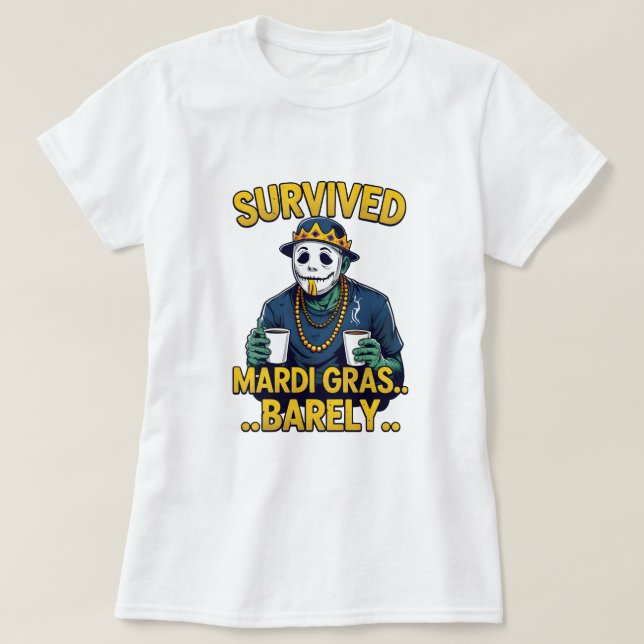 Camiseta Diseños de Mardi Gras para juerguistas y viajeros  (Diseño del anverso)