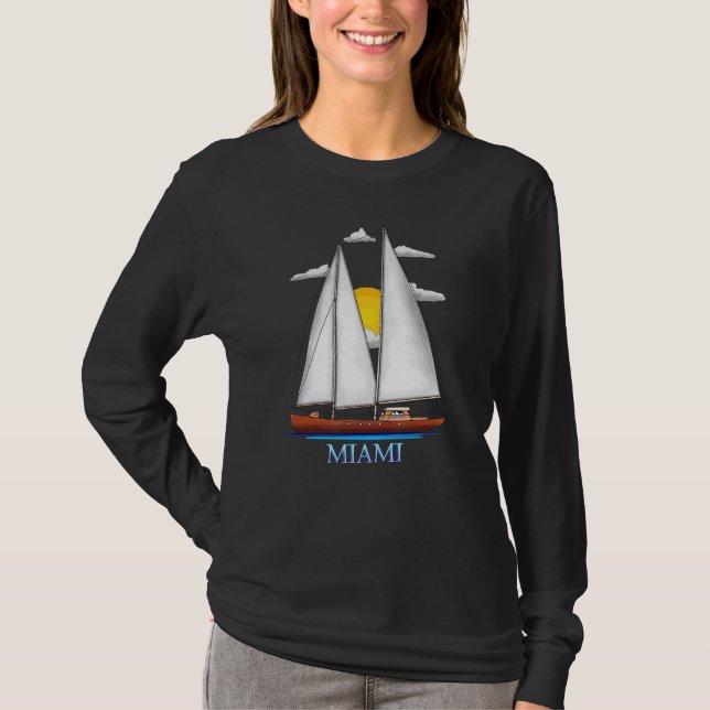 Camiseta Diseños de marinero náutico costero de Miami (Anverso)