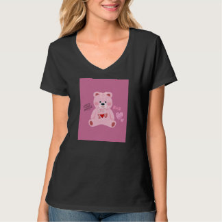 Camiseta diseños de osito de peluche rosa