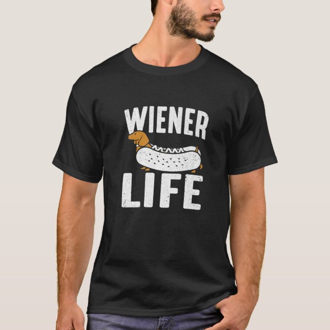 Camiseta Diseños De Perro Dachshund Para Hombres Weiner Lif (Anverso)