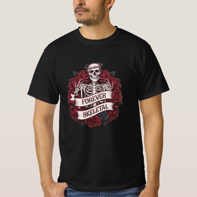 Camiseta Diseños de Skeleton Quirky y Retro para los fans (Anverso)