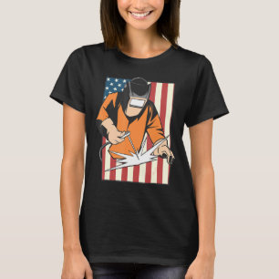 Camiseta Diseños de soldadura de Novedad de bandera estadou