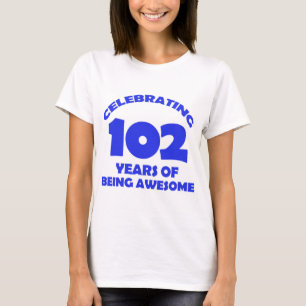 Camiseta diseños del cumpleaños de 102 años