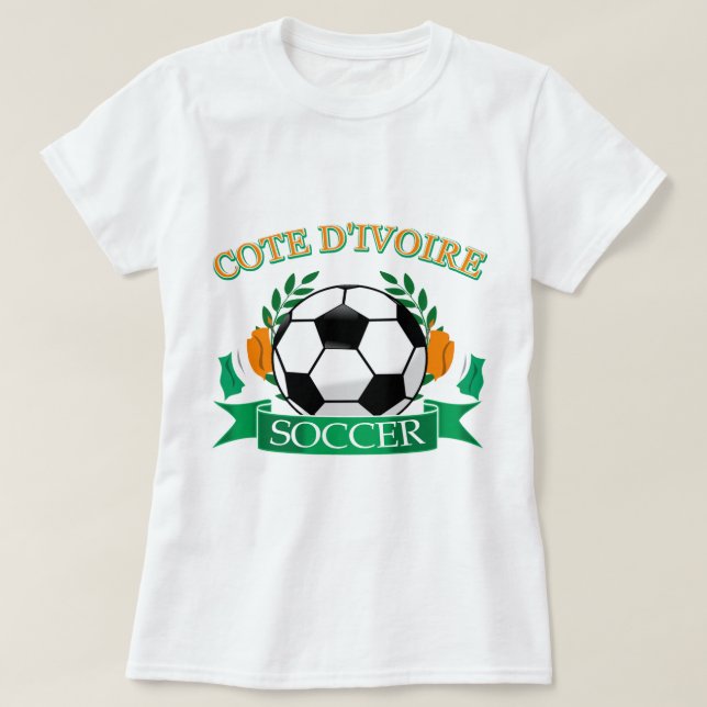 Camiseta Diseños del fútbol de Cote D Ivoire (Diseño del anverso)