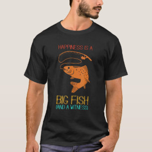 Camiseta Diseños Divertidos de Pesca La Felicidad es Un Pez