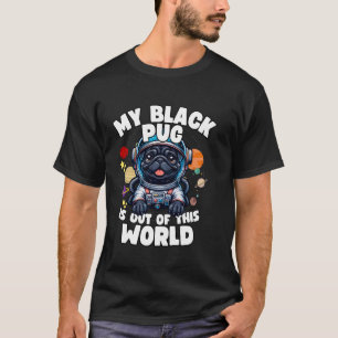 Camiseta Diseños divertidos de pug negro para niños amantes